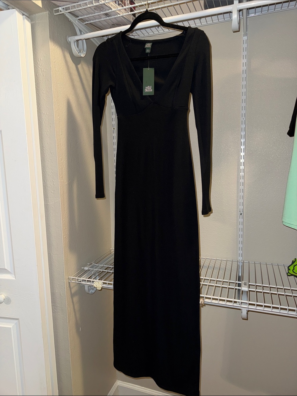 wild fable Black Long Sleeve Maxi Dress